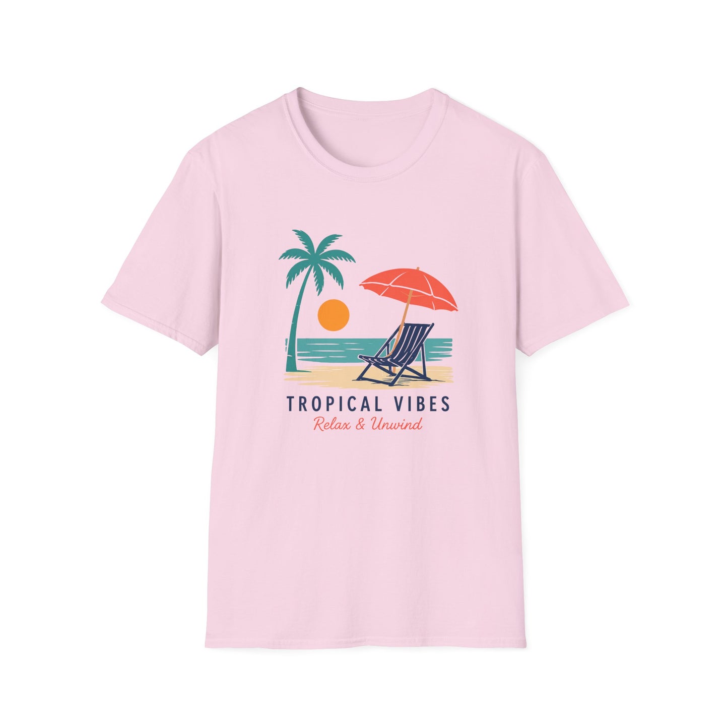 Tropical Vibes Beach Scene Tee (Relax & Unwind)