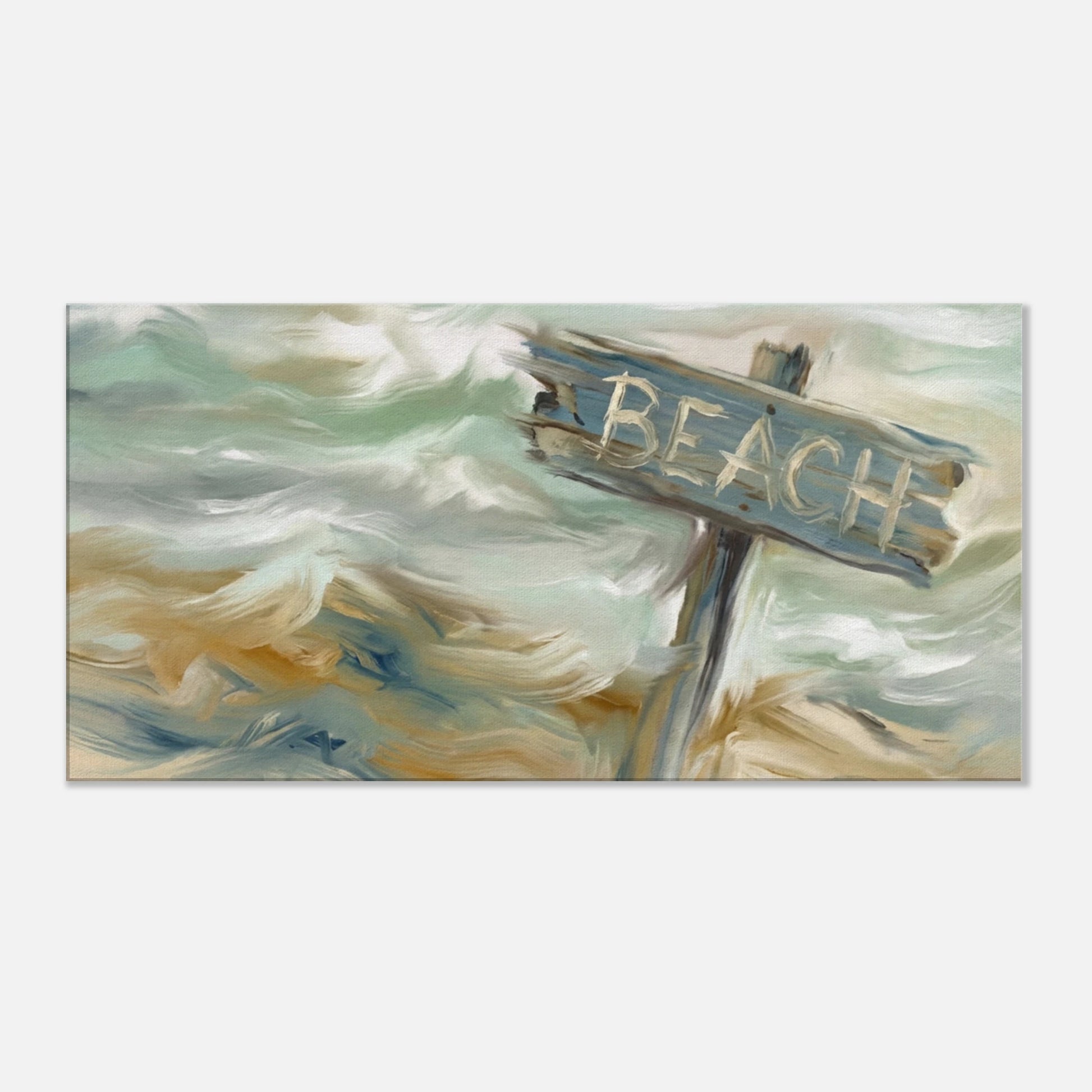  Beach Sign Distressed Canvas Wall Print at Caribbean Rays