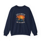 "Life Is Better On The Water" Crewneck Sweatshirt -Boat Sunset Graphic