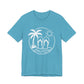 Beach Flip Flop Palm Circle Graphic Tee