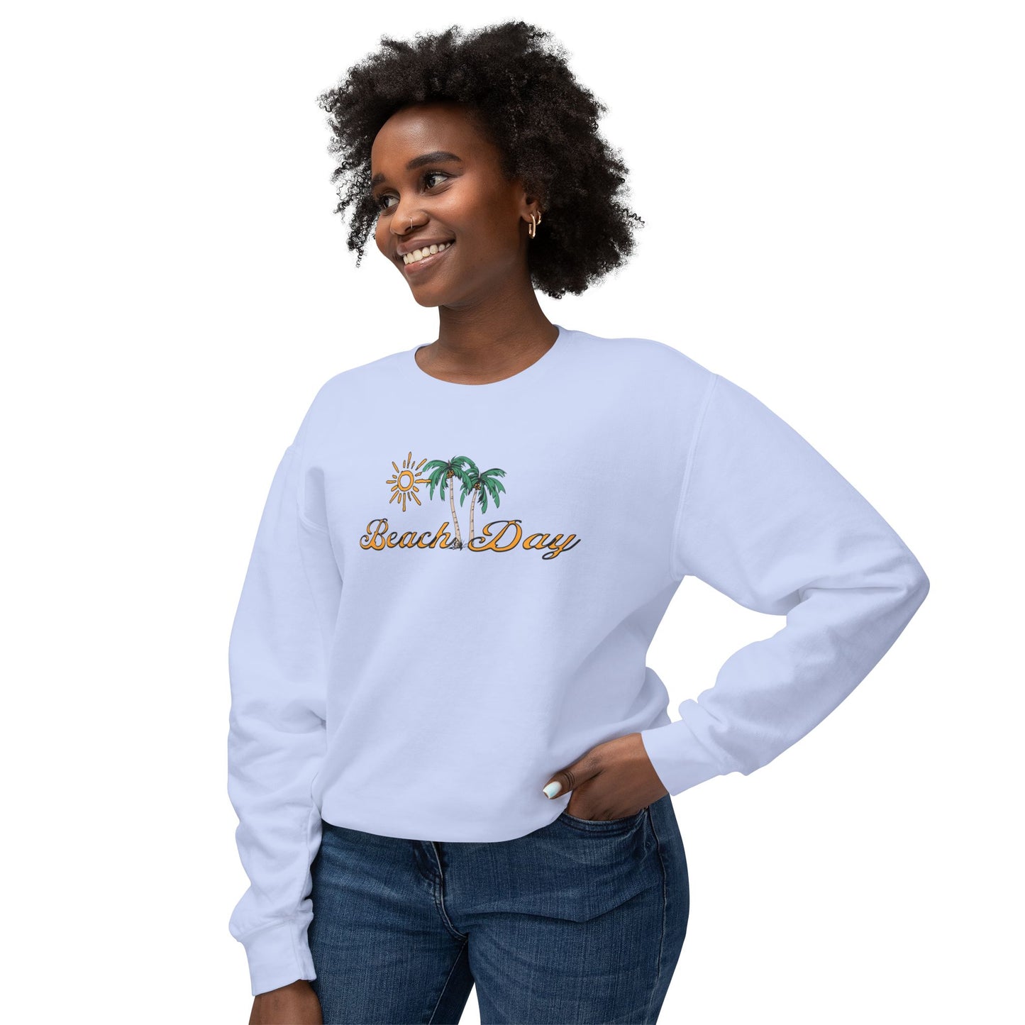 Beach Club Beach Day Unisex Lightweight Crewneck Sweatshirt