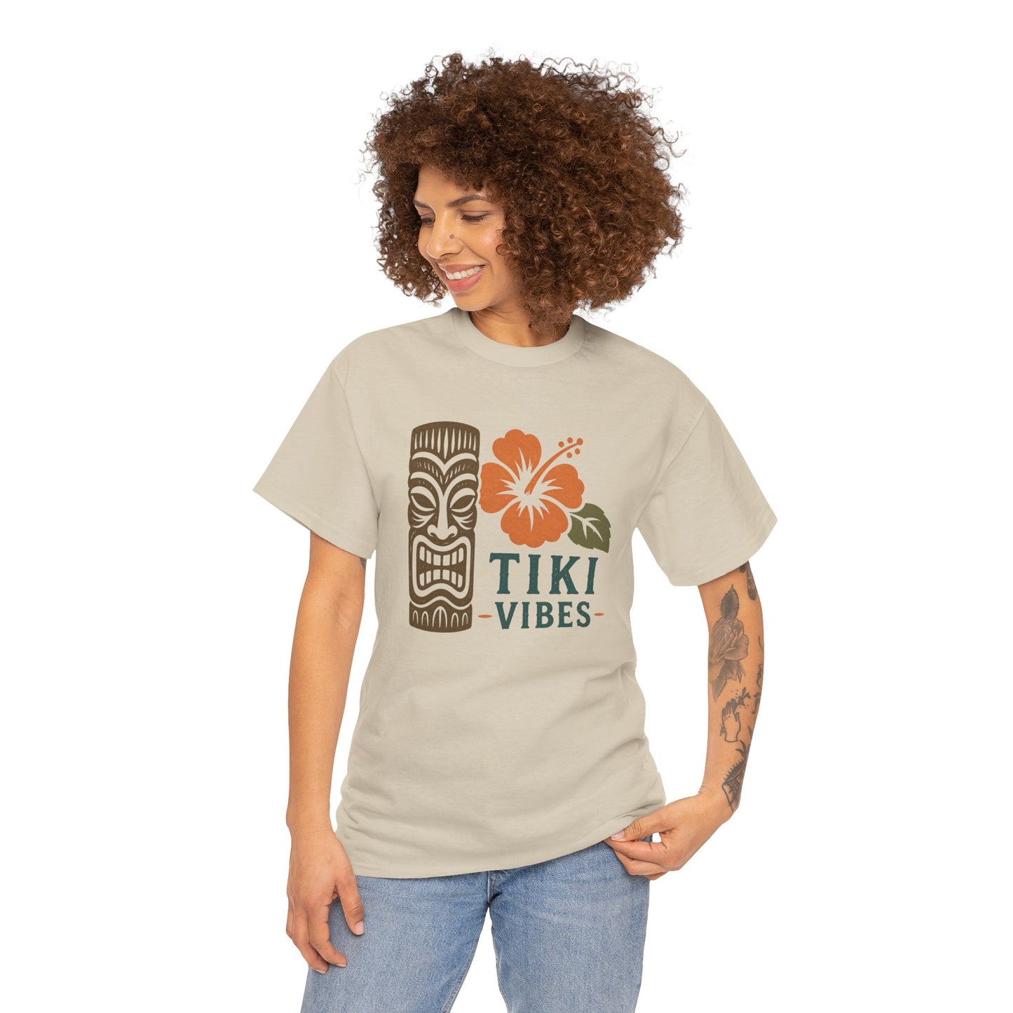 Tiki Vibes Floral Hibiscus Tee