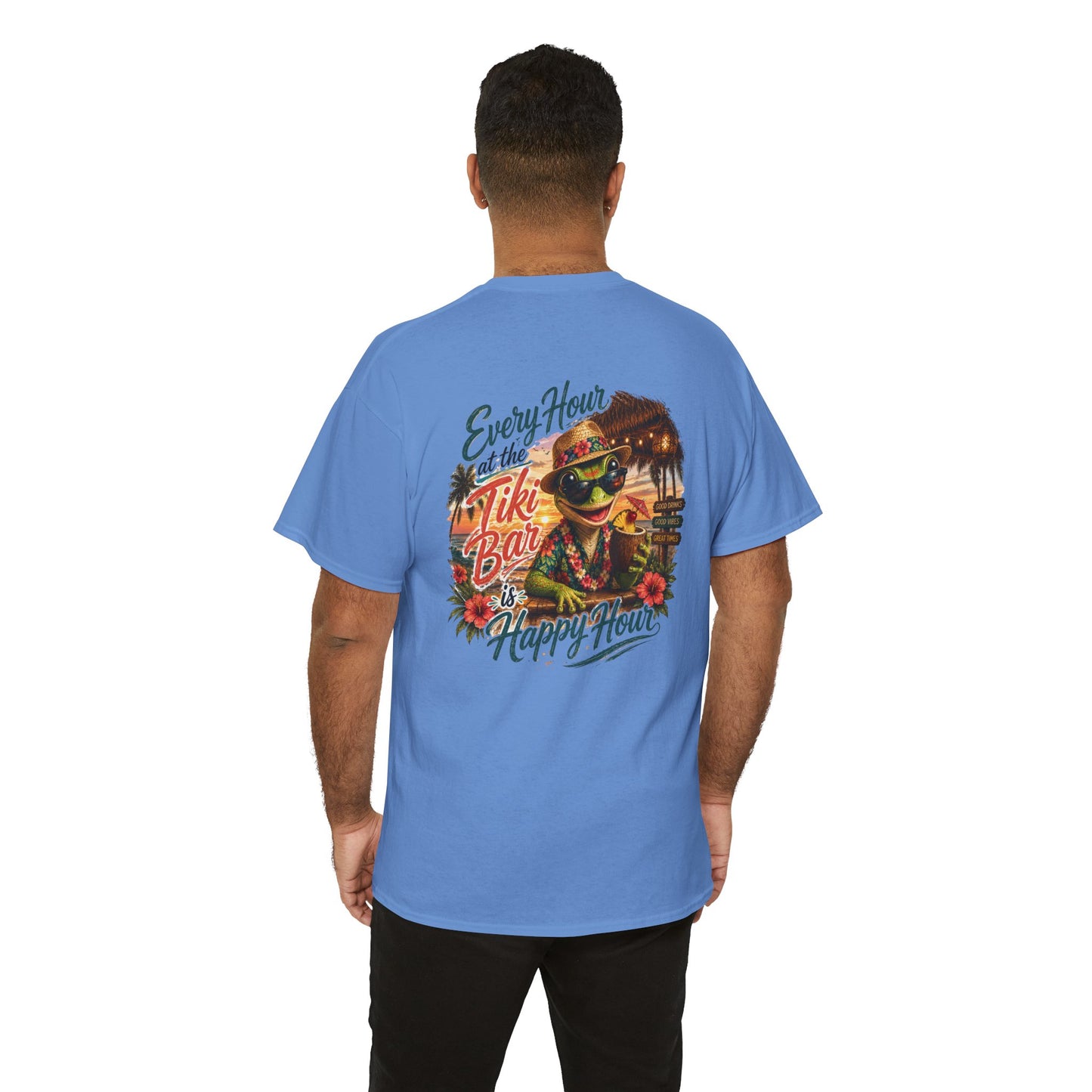 T-Shirt - "Every Hour at the Tiki Bar is Happy Hour" Vintage Tropical Tee
