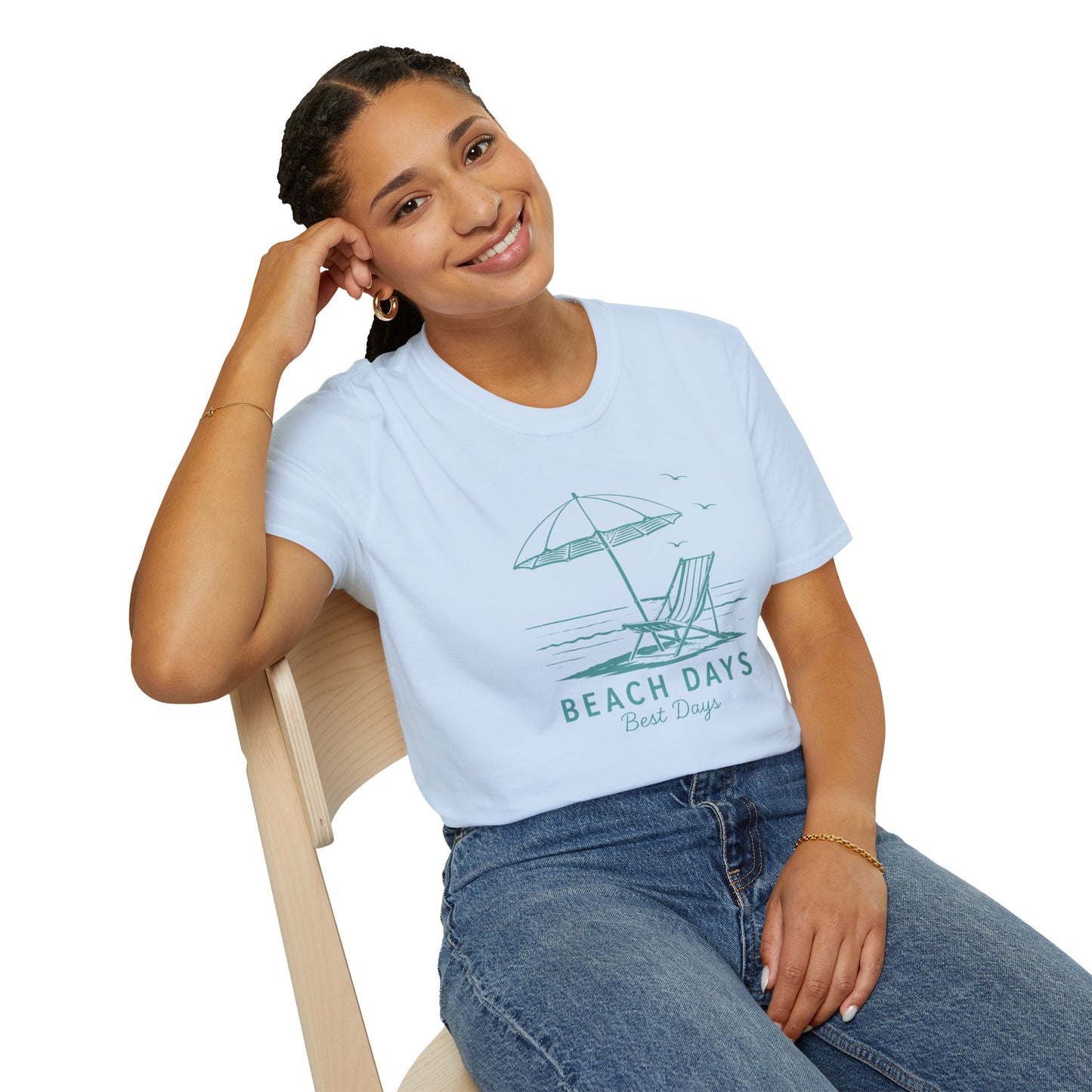 Beach Days T-Shirt — Relaxing Beach Chair & Umbrella Graphic