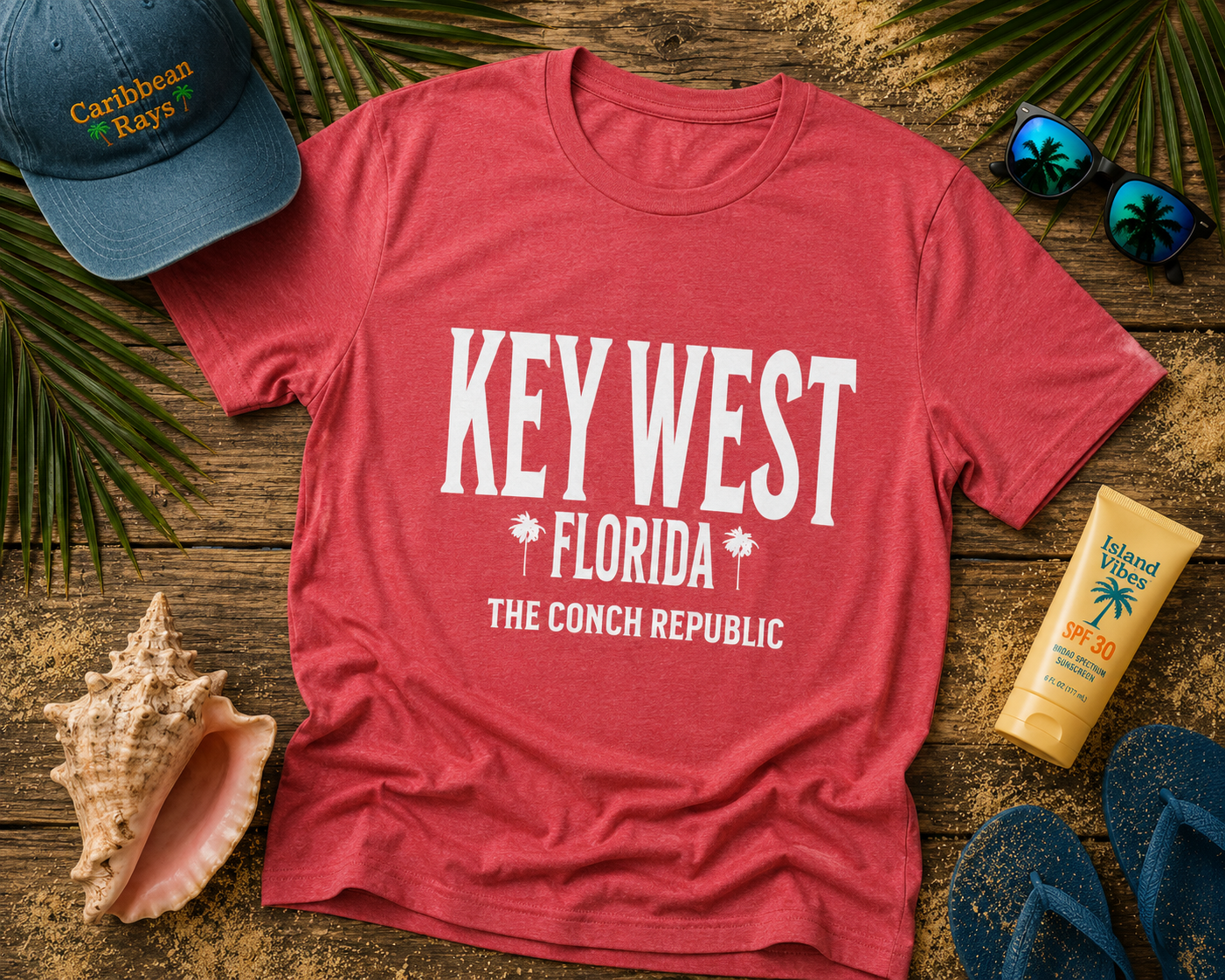 Island Collection Key West Florida Unisex Heavy Cotton Tee