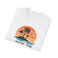 Island Life T-Shirt — "Livin' The Island Life" Retro Palm Sunset Tee