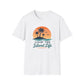 Island Life T-Shirt — "Livin' The Island Life" Retro Palm Sunset Tee