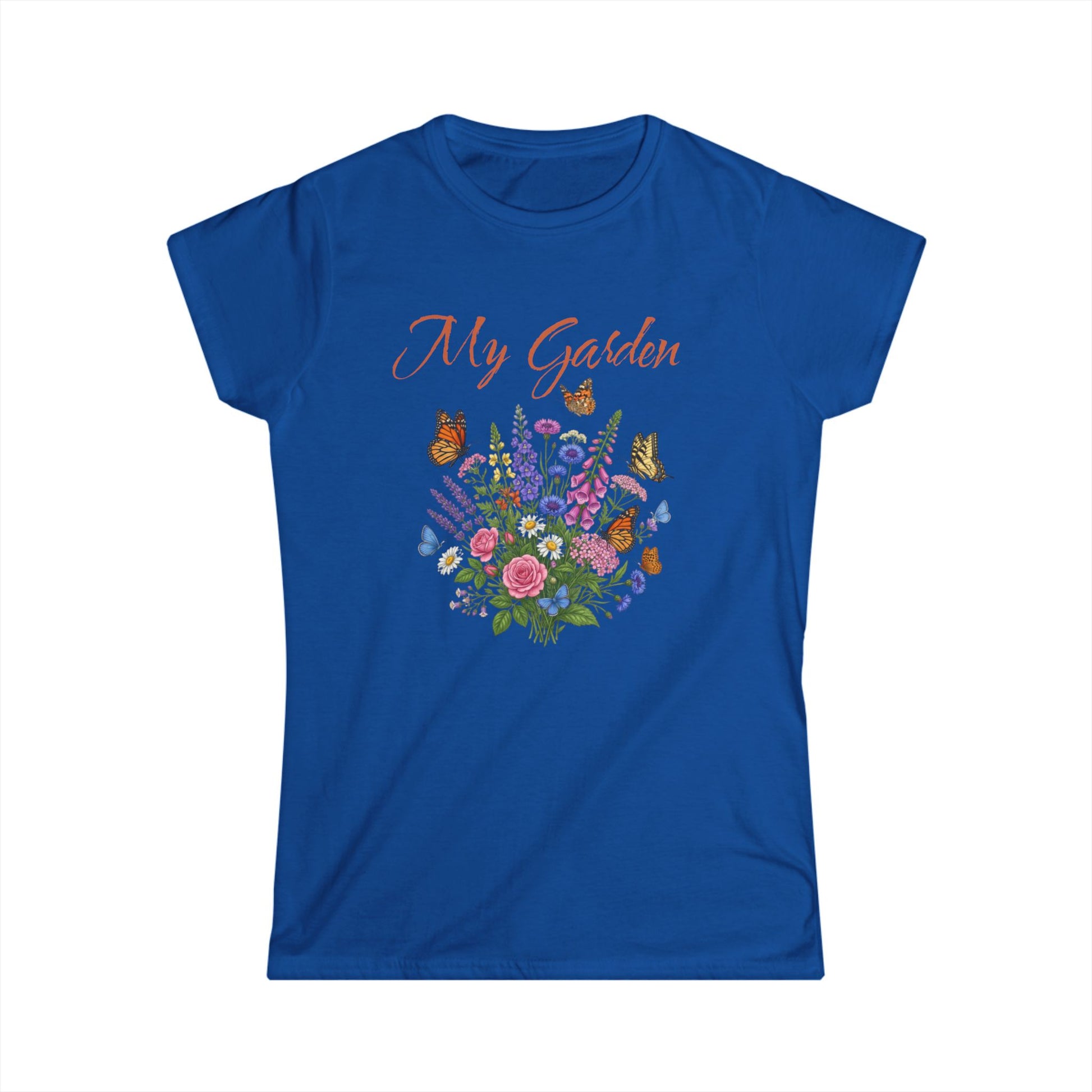 My Garden Floral Tee — Women's Bouquet & Butterflies Spring Shirt at Caribbean Rays