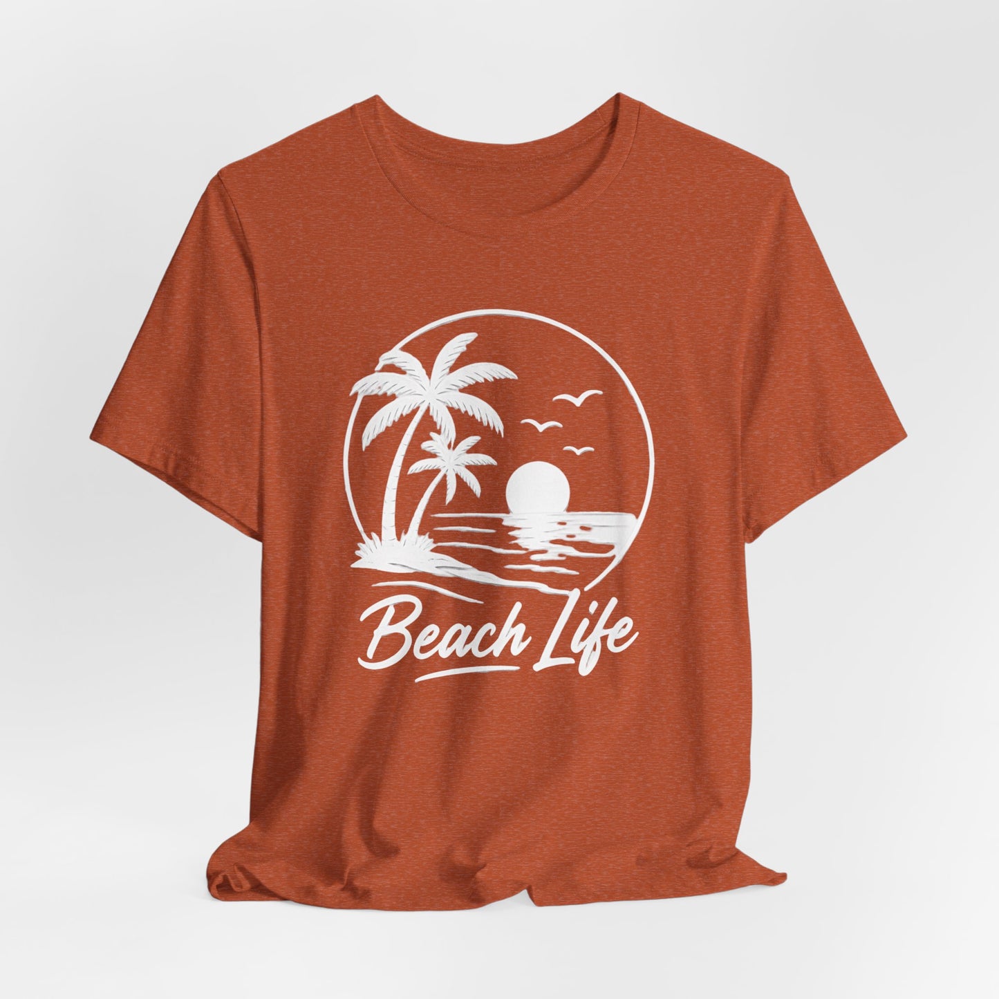 Beach Life T-Shirt – Palm Tree Sunset Graphic Tee