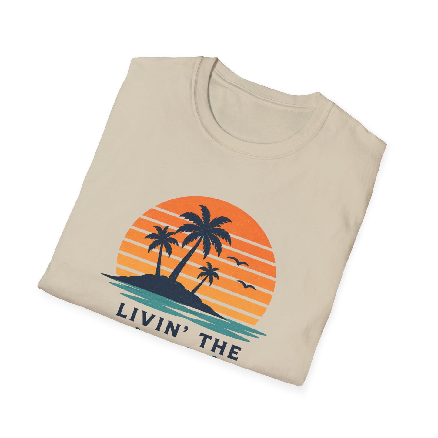 Island Life T-Shirt — "Livin' The Island Life" Retro Palm Sunset Tee