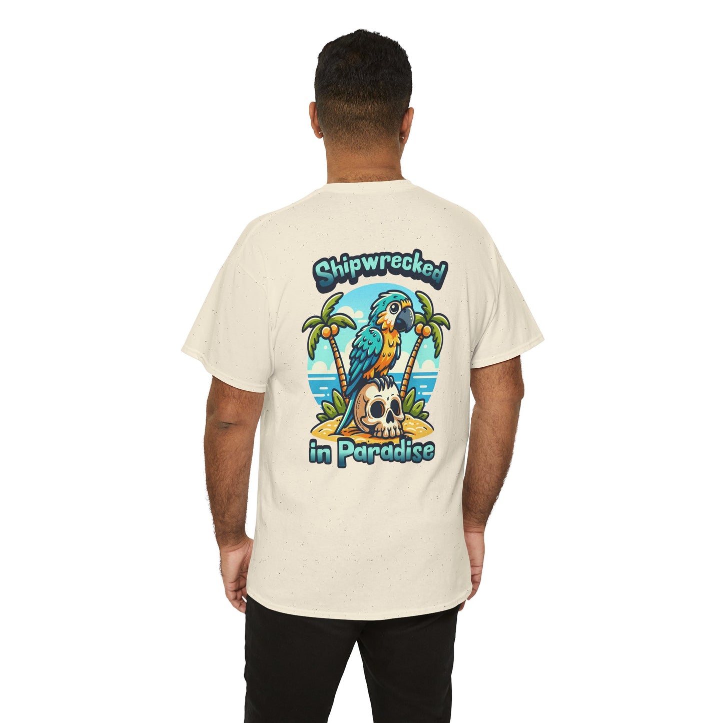 Shipwrecked in Paradise Tropical Unisex Heavy Cotton T-Shirt