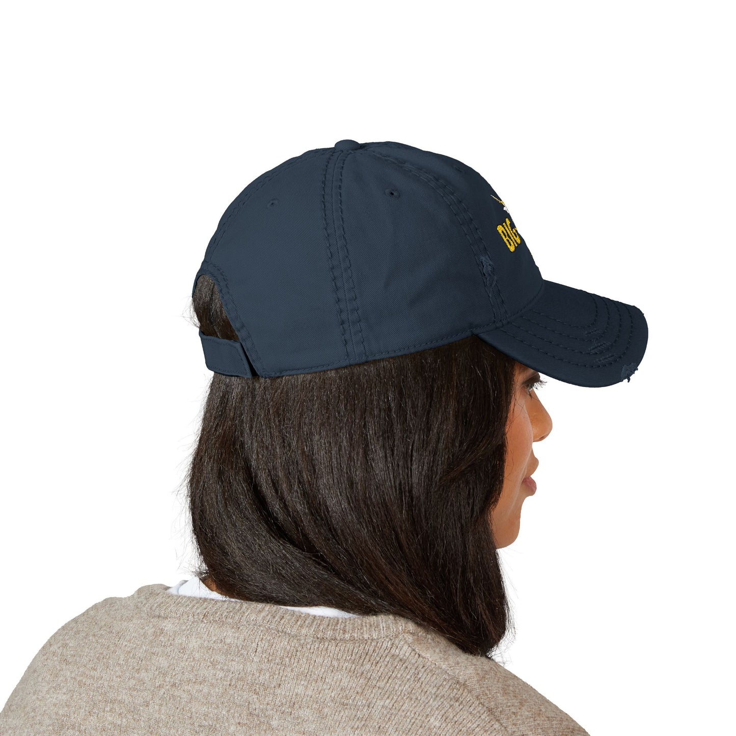Big Catch Embroidered Distressed Dad Hat — Fishing Marlin Cap