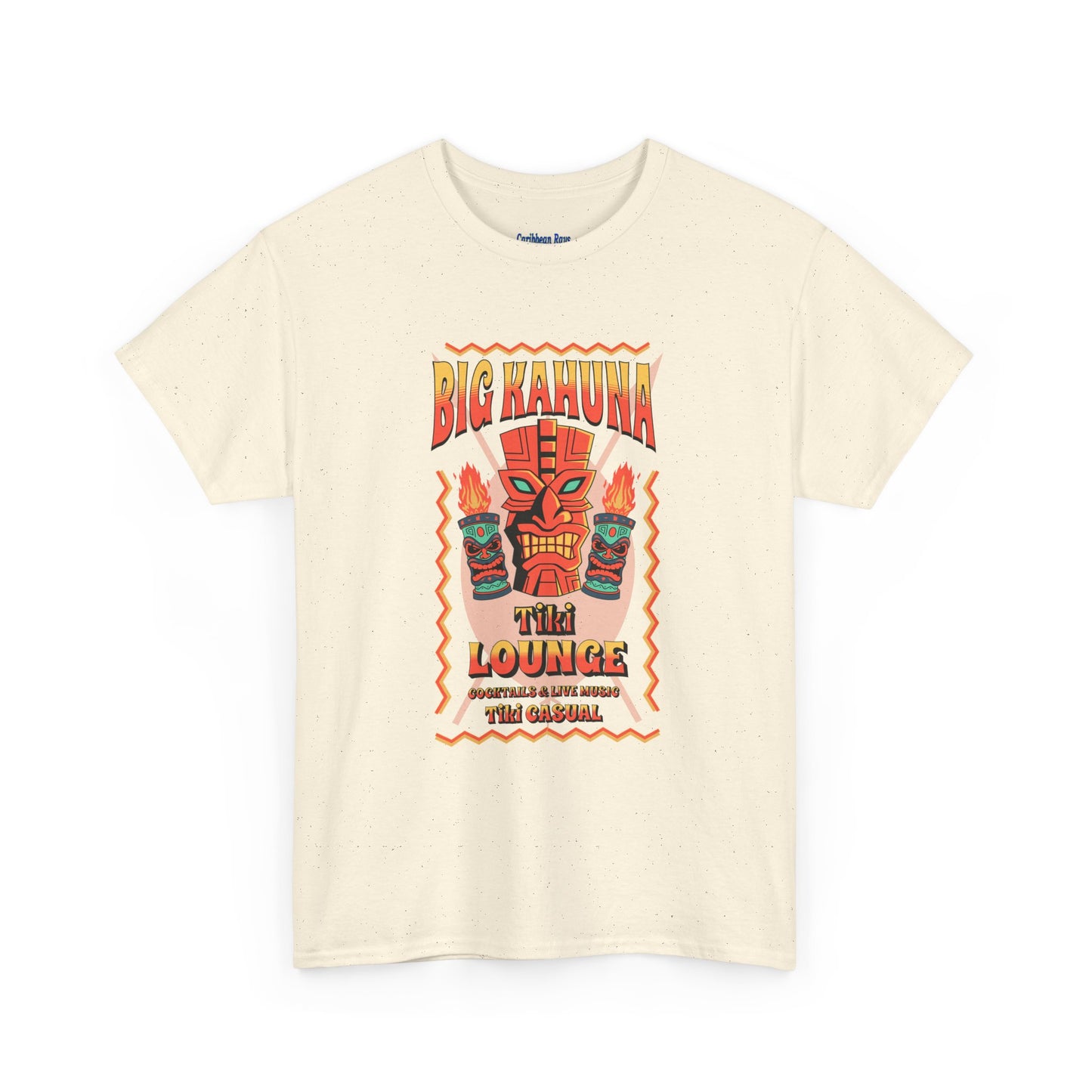 Big Kahuna Tiki Lounge Tee – Heavy Cotton Graphic Unisex T-Shirt at Caribbean Rays