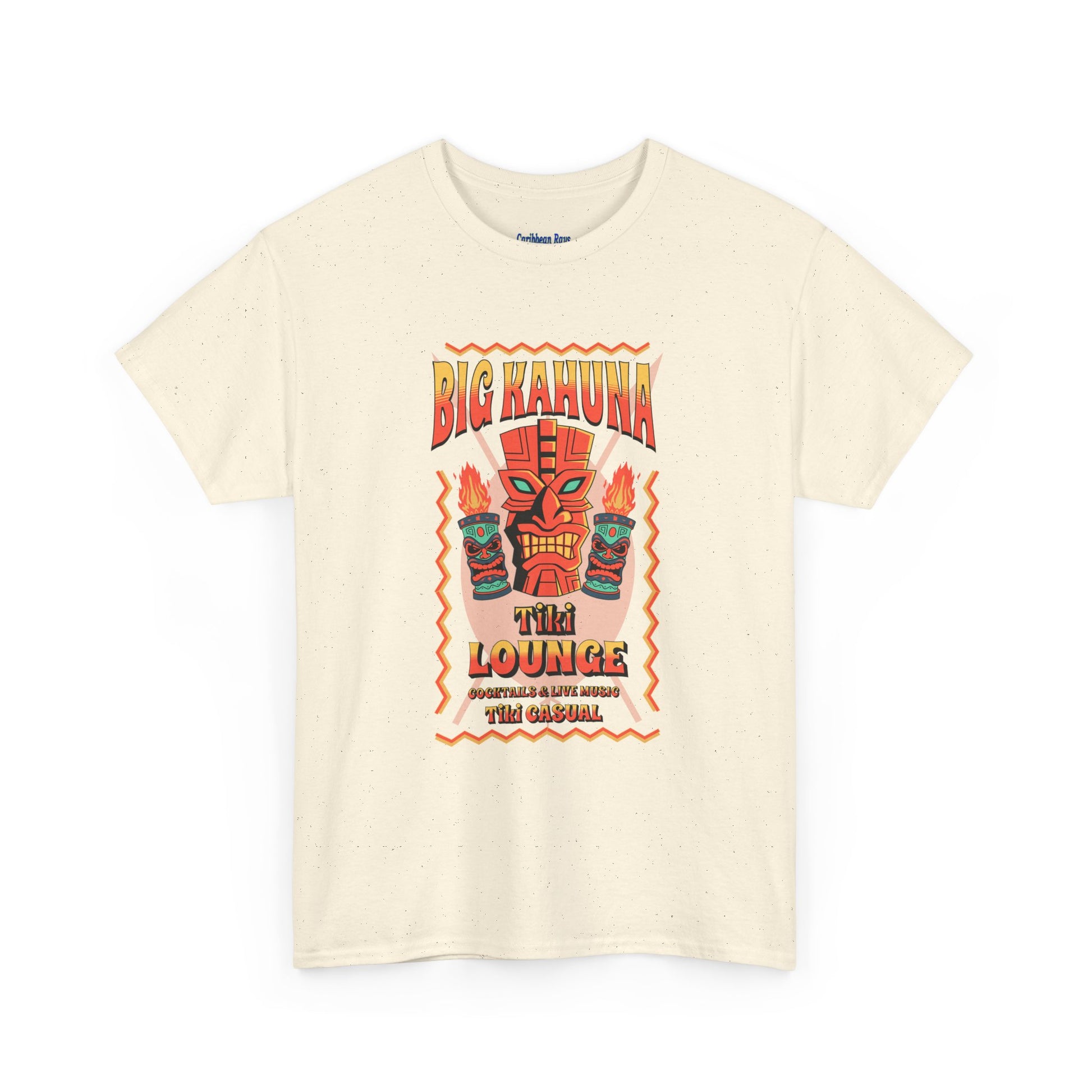 Big Kahuna Tiki Lounge Tee – Heavy Cotton Graphic Unisex T-Shirt at Caribbean Rays