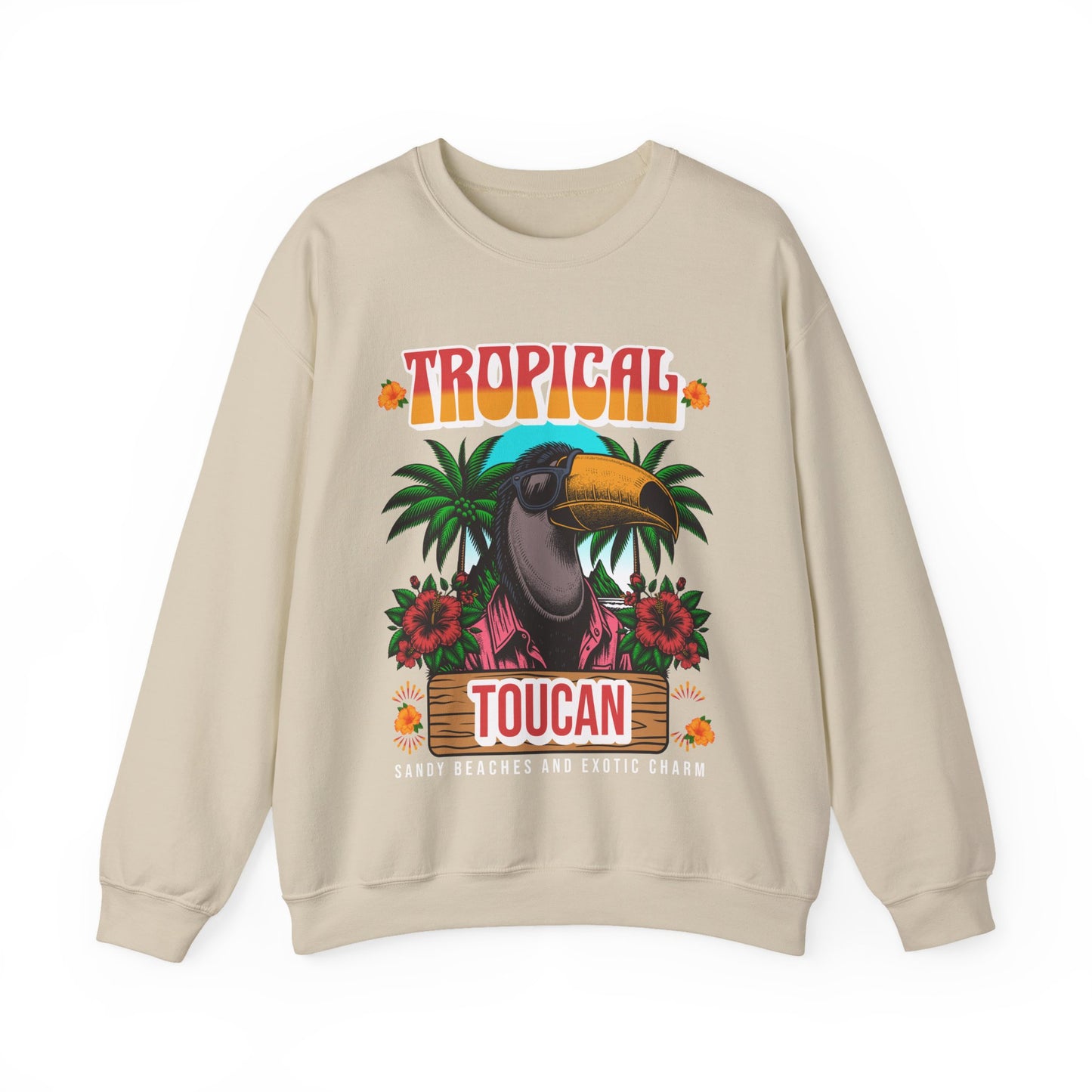 Tropical Toucan Crewneck Sweatshirt – Unisex Heavy Blend