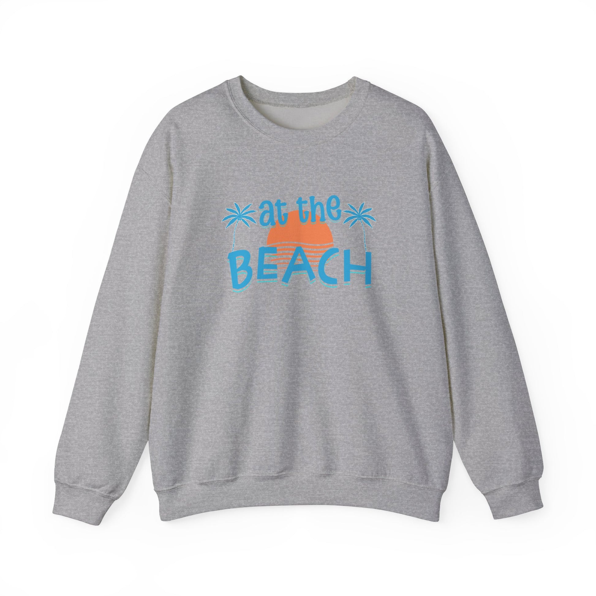 At the Beach Unisex Crewneck Sweatshirt - Summer Vibes, Casual Comfort on Caribbean Rays