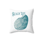 Beach Day Aqua Conch Shell Spun Polyester Square Pillow by Caribbean Rays