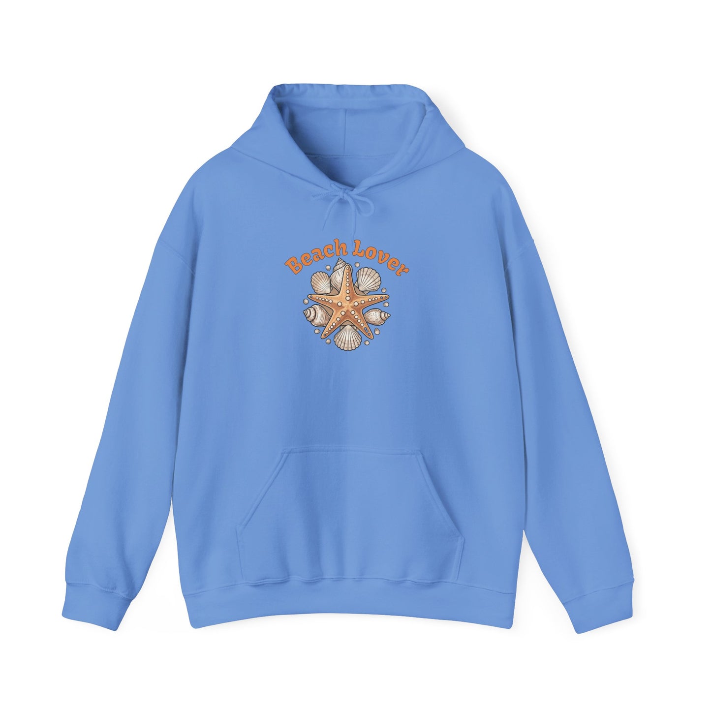 Beach Lover Starfish Hoodie — Coastal Seashell Graphic Sweatshirt
