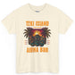Beige t-shirt with Tiki Island Aloha Bar design on a white background at Caribbean Rays