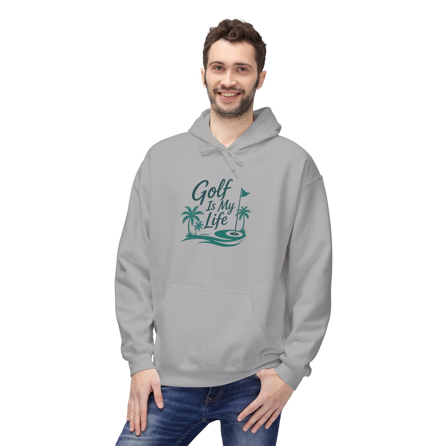 Golf Is My Life Hoodie — Tropical Palm Golf Pullover