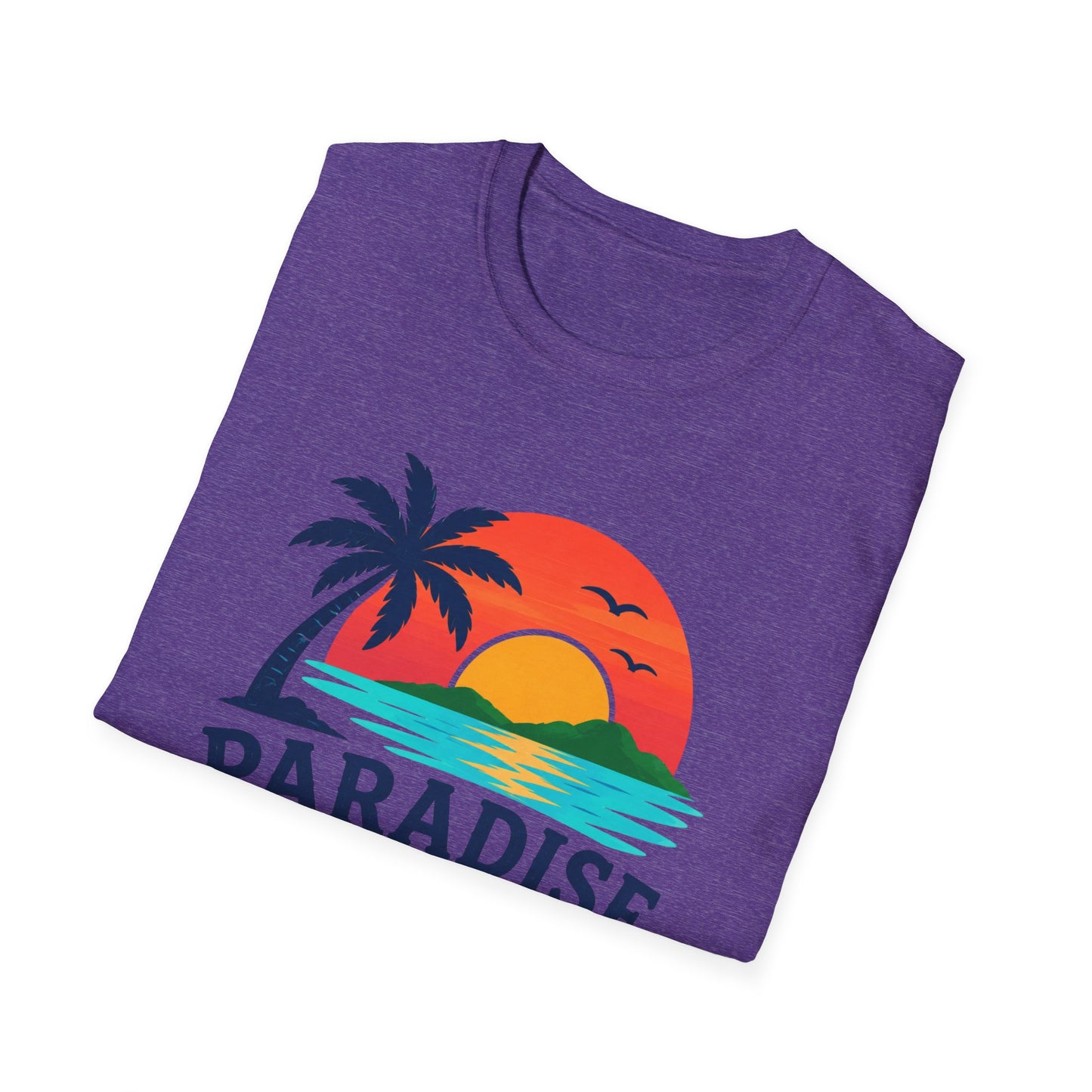 Paradise Found T‑Shirt — Retro Sunset Palm Beach Tee