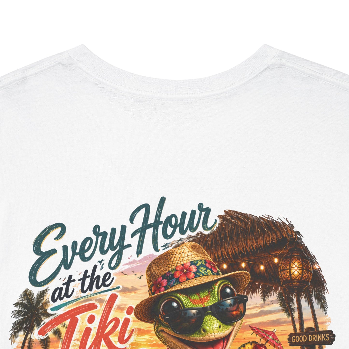 T-Shirt - "Every Hour at the Tiki Bar is Happy Hour" Vintage Tropical Tee