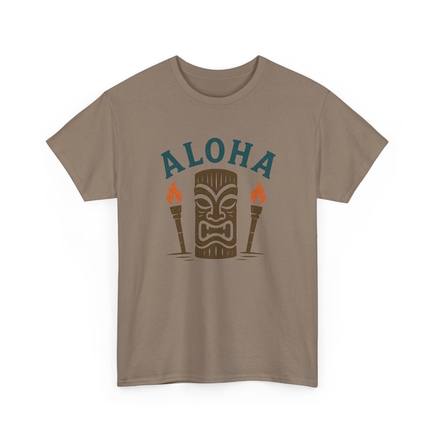 Aloha Tiki Tribal Tee with Torches- Tiki T-Shirt