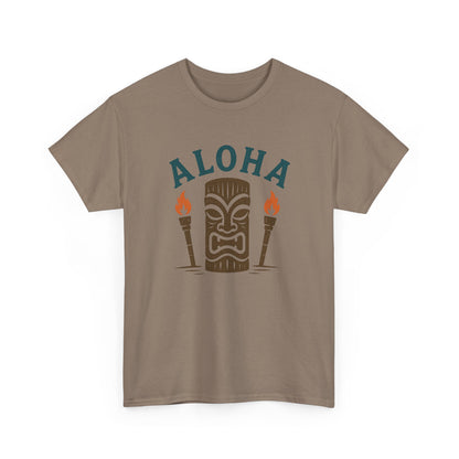 Aloha Tiki Tribal Tee with Torches- Tiki T-Shirt