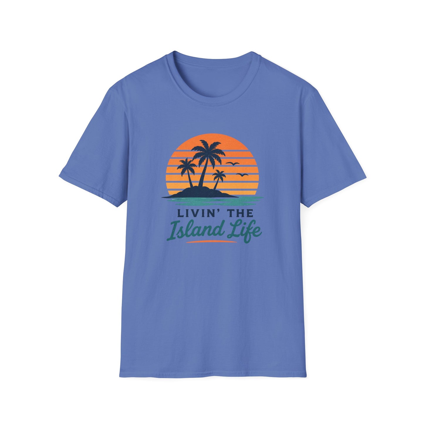 Island Life T-Shirt — "Livin' The Island Life" Retro Palm Sunset Tee
