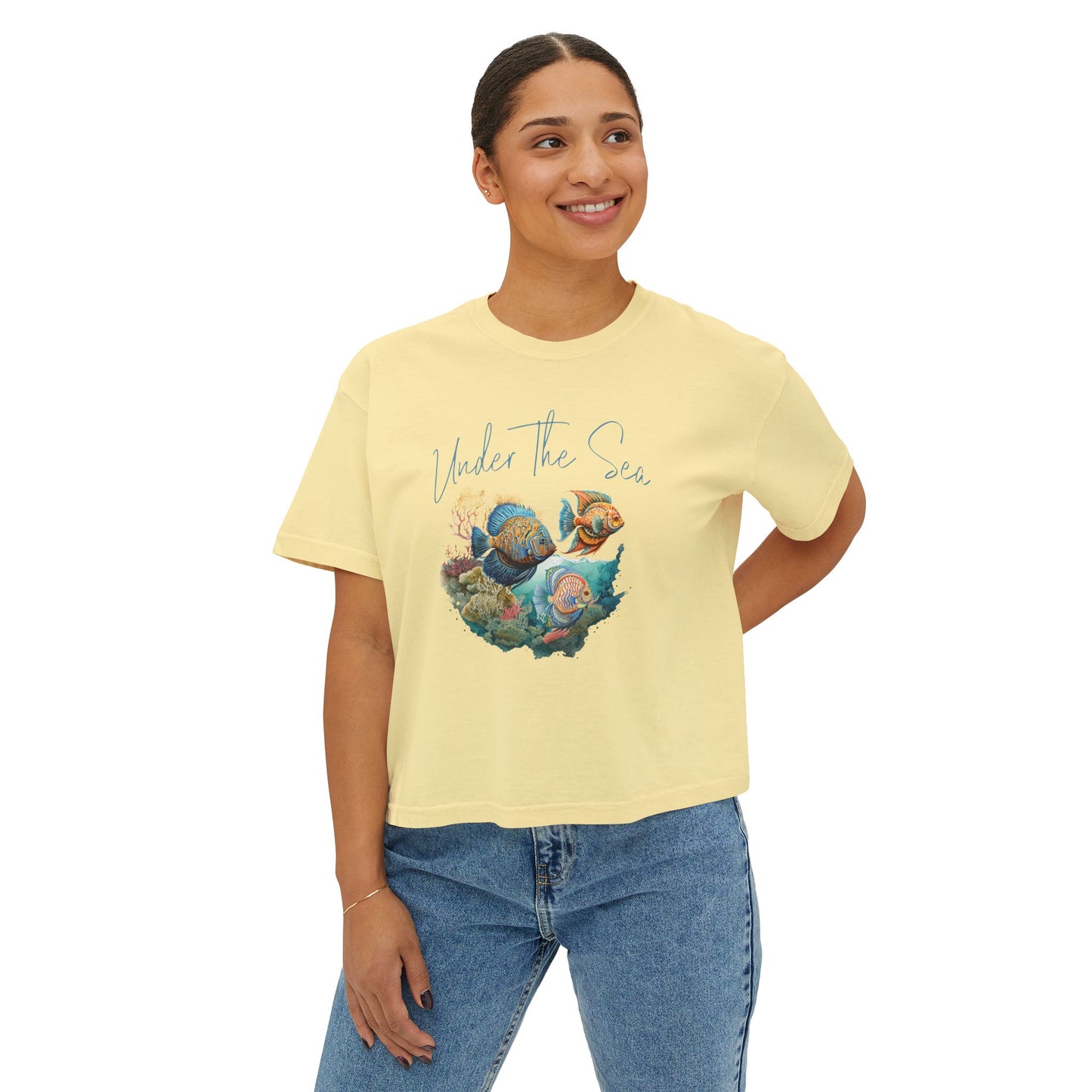 Under the Sea Boxy Tee — Women's Marine Life Graphic T‑Shirt