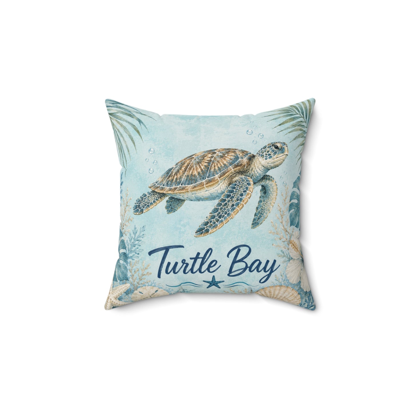 Turtle Bay Spun Polyester Square Pillow