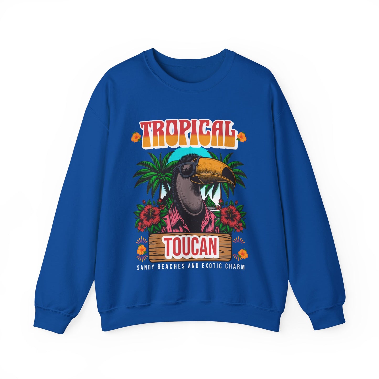 Tropical Toucan Crewneck Sweatshirt – Unisex Heavy Blend