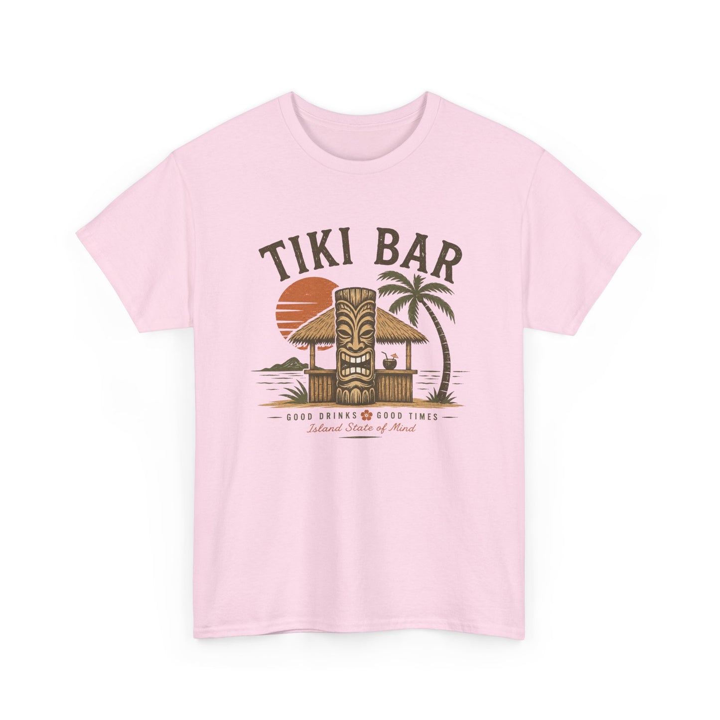 Tiki Bar Vintage Sunset Tee — Tropical Luau Beach Shirt
