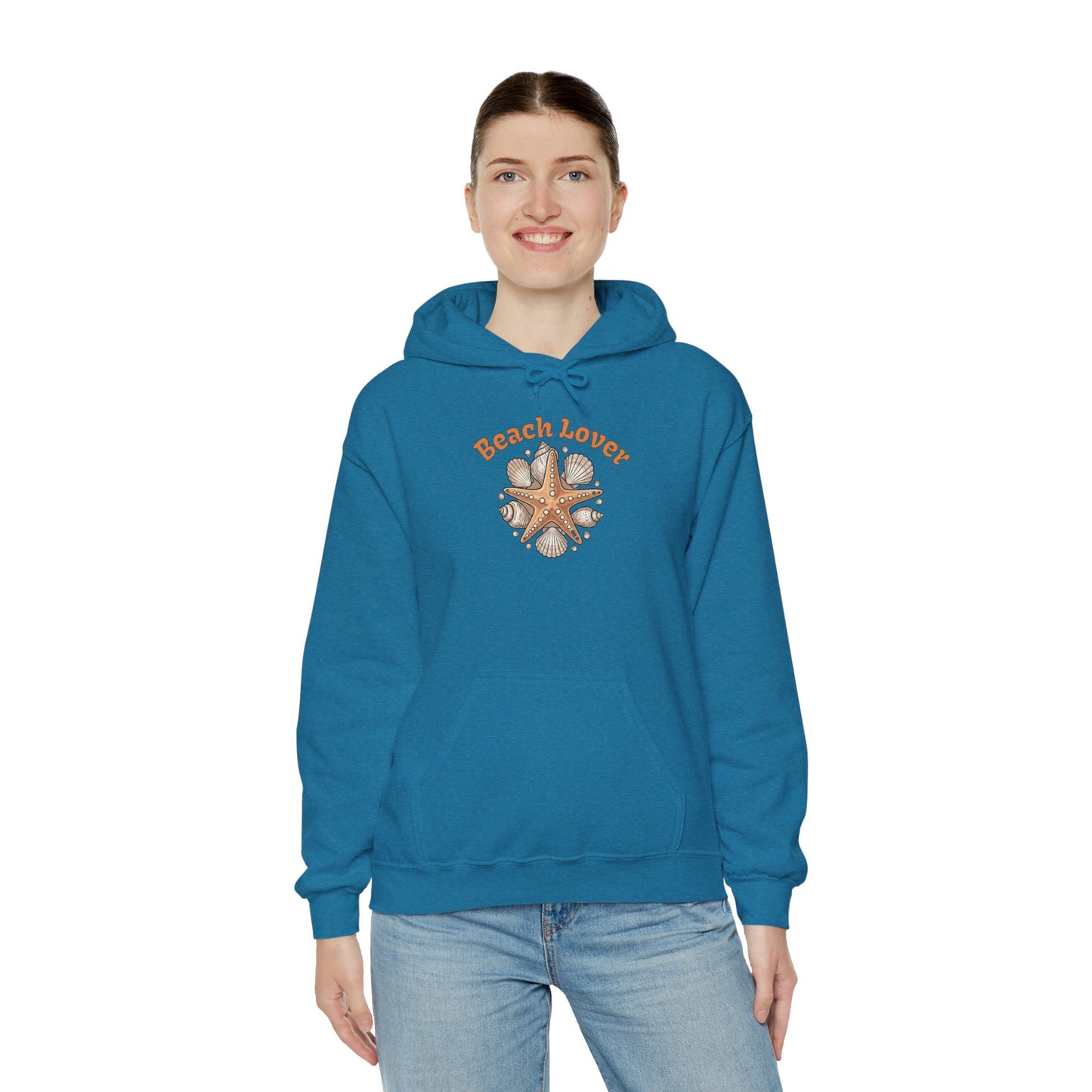 Beach Lover Starfish Hoodie — Coastal Seashell Graphic Sweatshirt