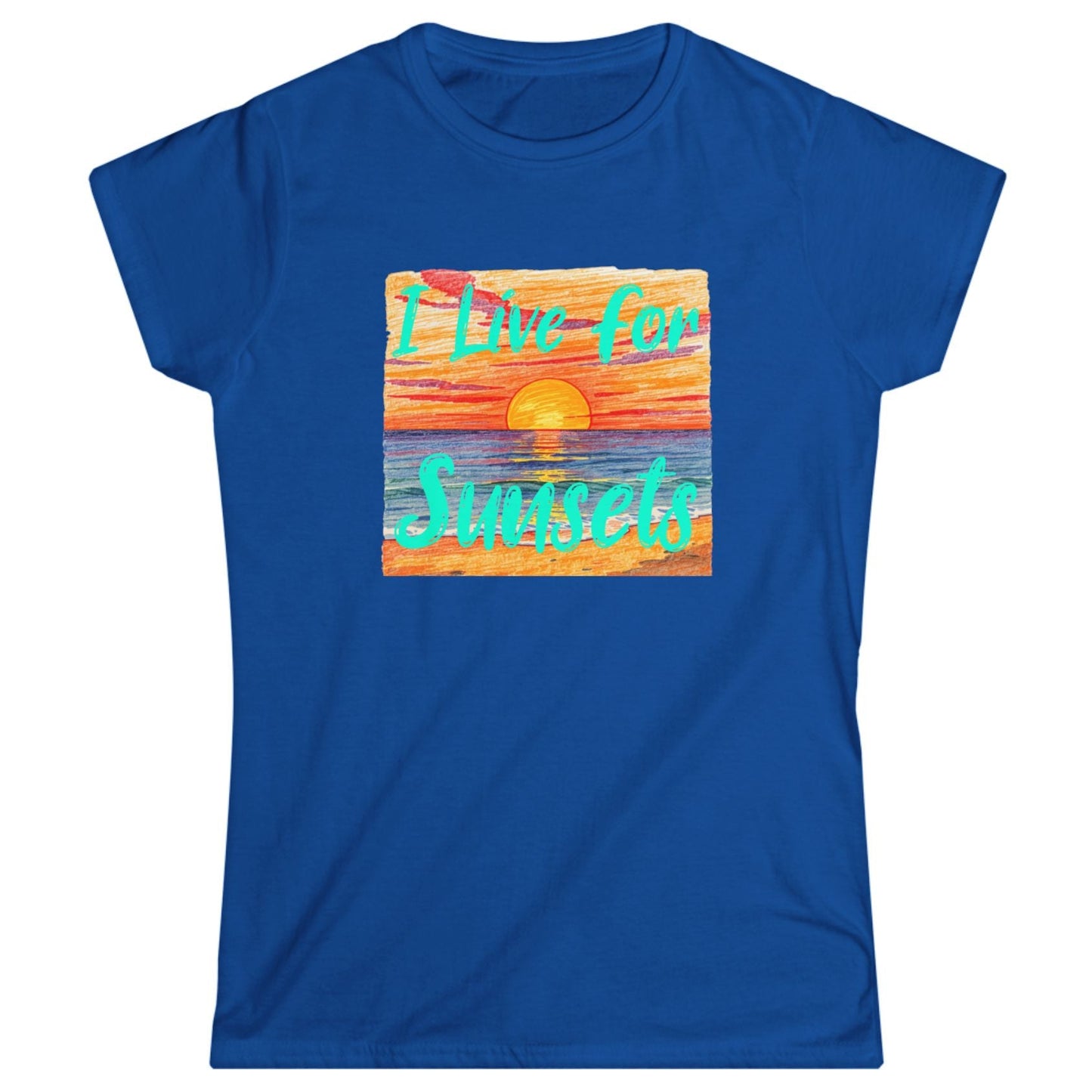 i Live For Sunsets Women’s Tee — Tropical Sunset Graphic T-Shirt