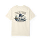 Beige t-shirt with fishing graphic and 'Reel Big Catch' text on a white background