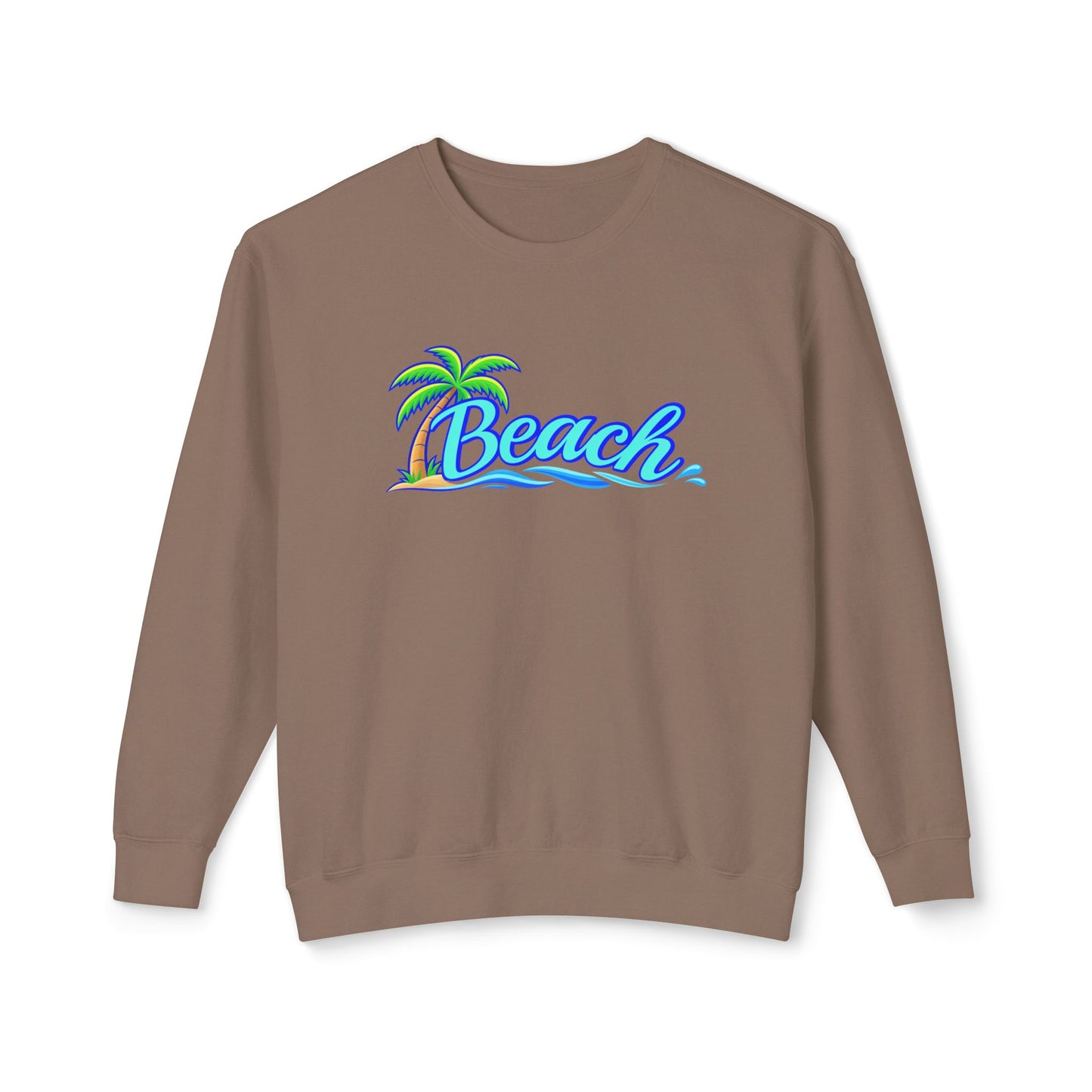 Beach Graphic Crewneck Sweatshirt — Palm Tree Retro Surf Vibe