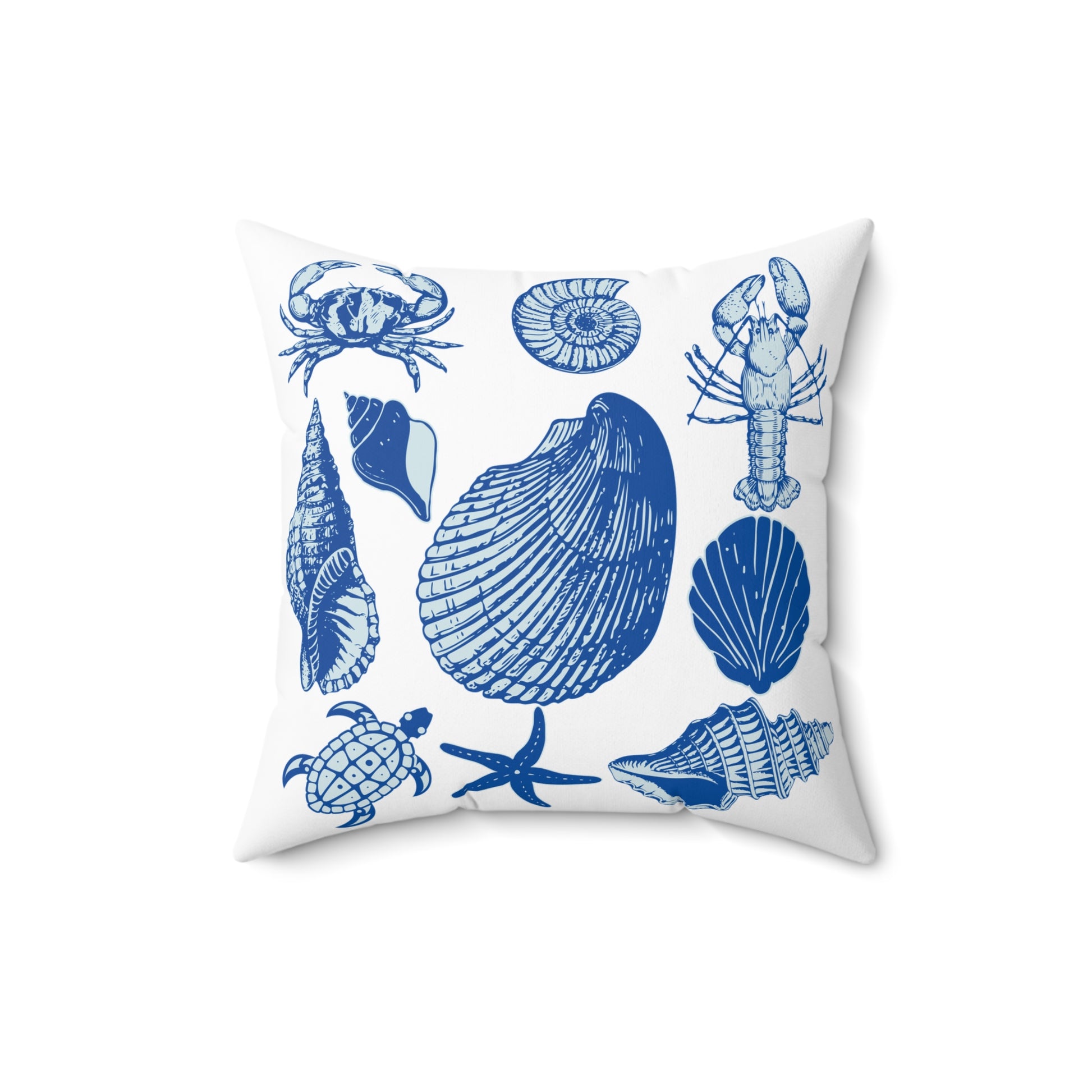 Blue Beach Spun Polyester Square Pillow Caribbean Rays