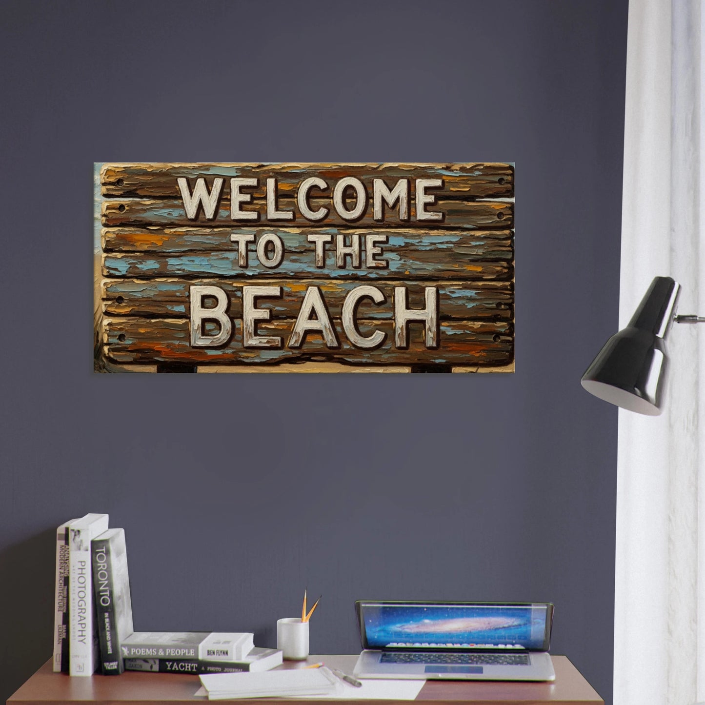 Rustic Welcome to the Beach Lg Canvas Print by Caribbean Rays