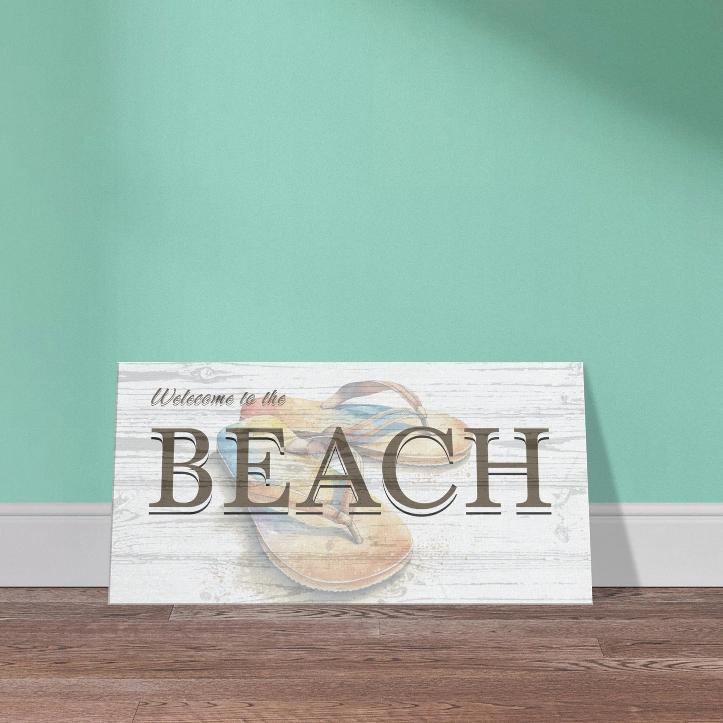Welcome To the Beach Flip Flop Canvas Print Art at Caribbean Rays