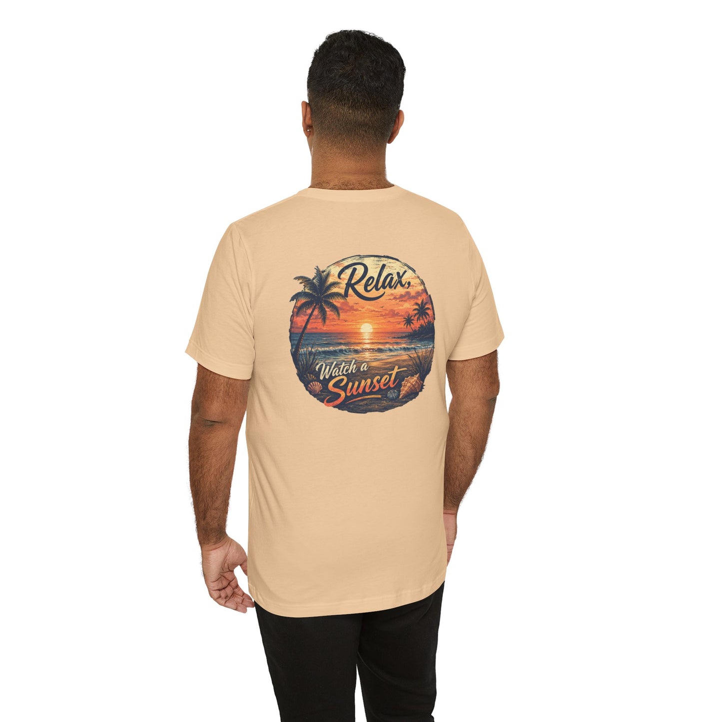 Sunset Beach Tee — "Relax Watch a Sunset" Graphic T-Shirt