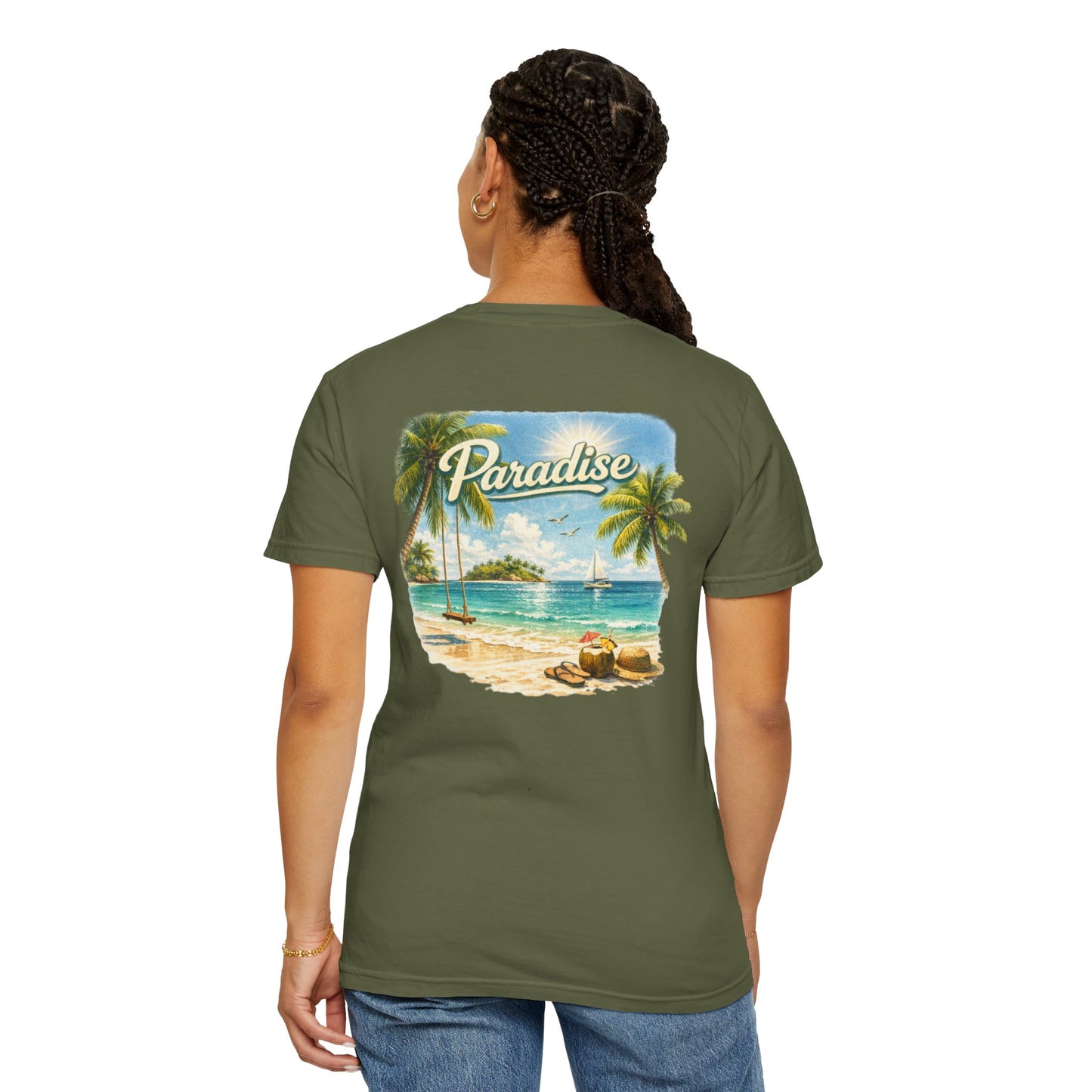 "Paradise" Tropical Beach Island Graphic Tee
