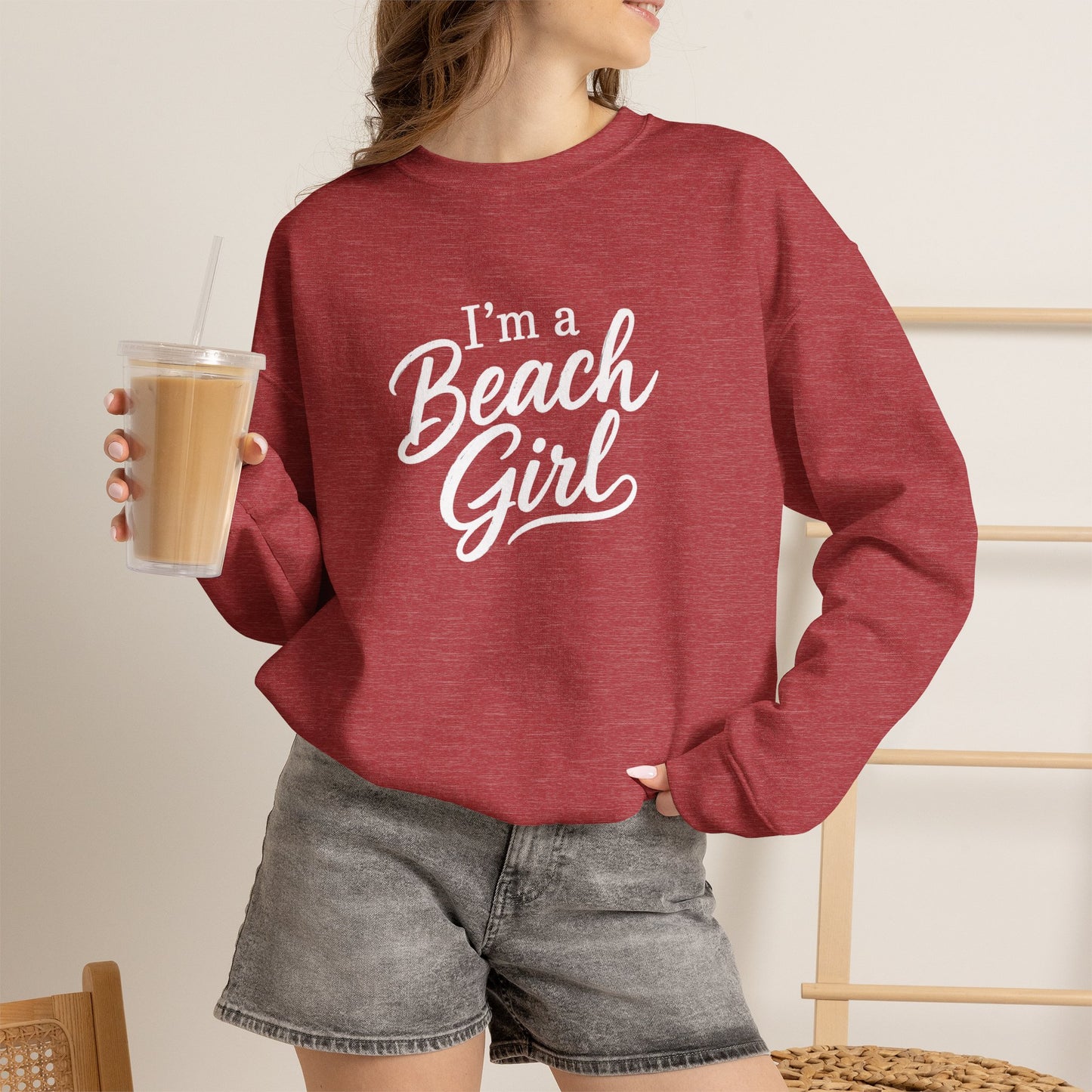 Beach Girl Sweatshirt — "I'm a Beach Girl" Cozy Crewneck
