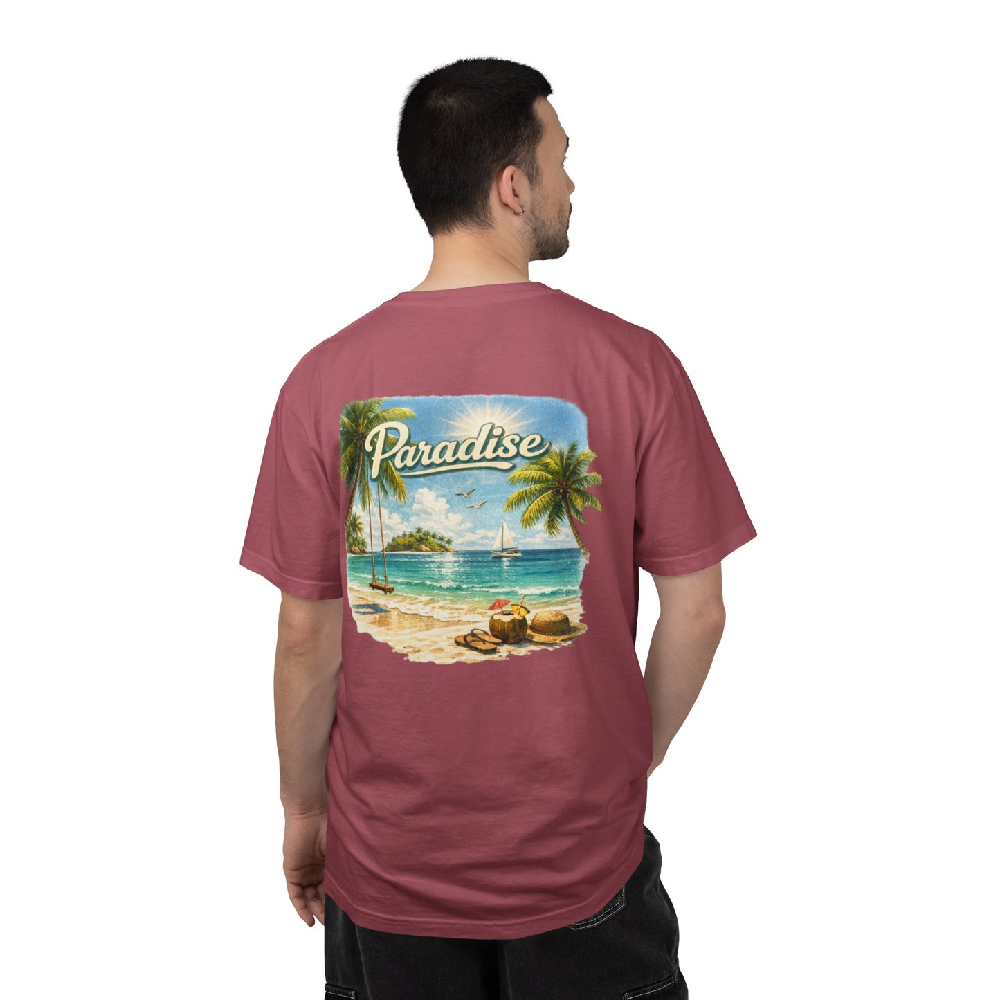"Paradise" Tropical Beach Island Graphic Tee