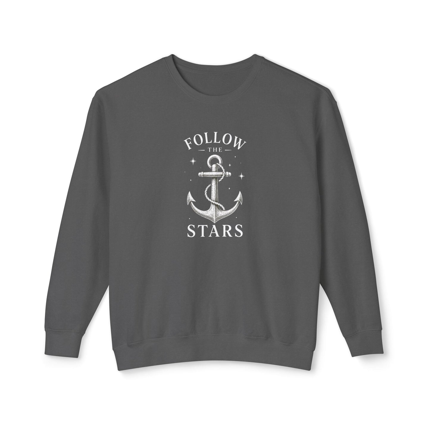 Anchor 'Follow the Stars' Crewneck Sweatshirt — Nautical Vintage Anchor Graphic