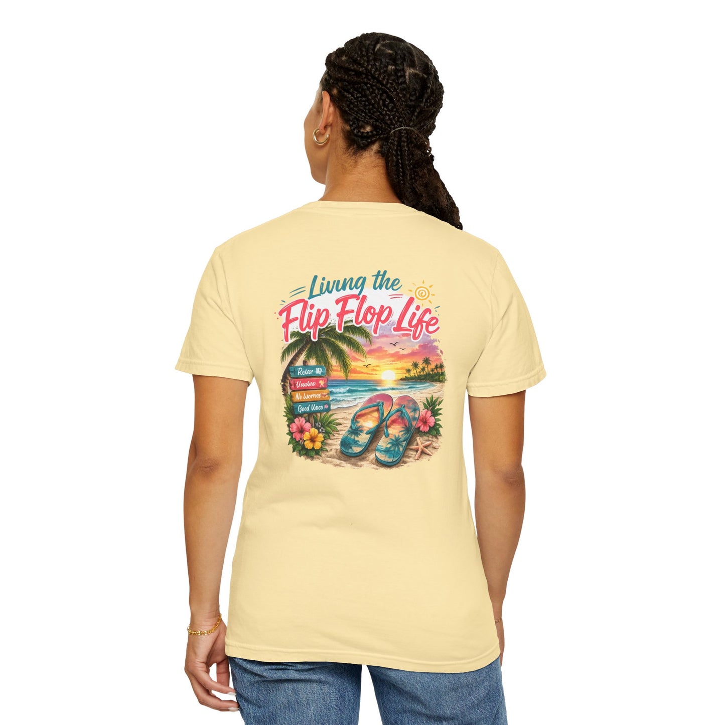 Resort Collection Living the Flip Flop Life Unisex Garment-Dyed T-shirt