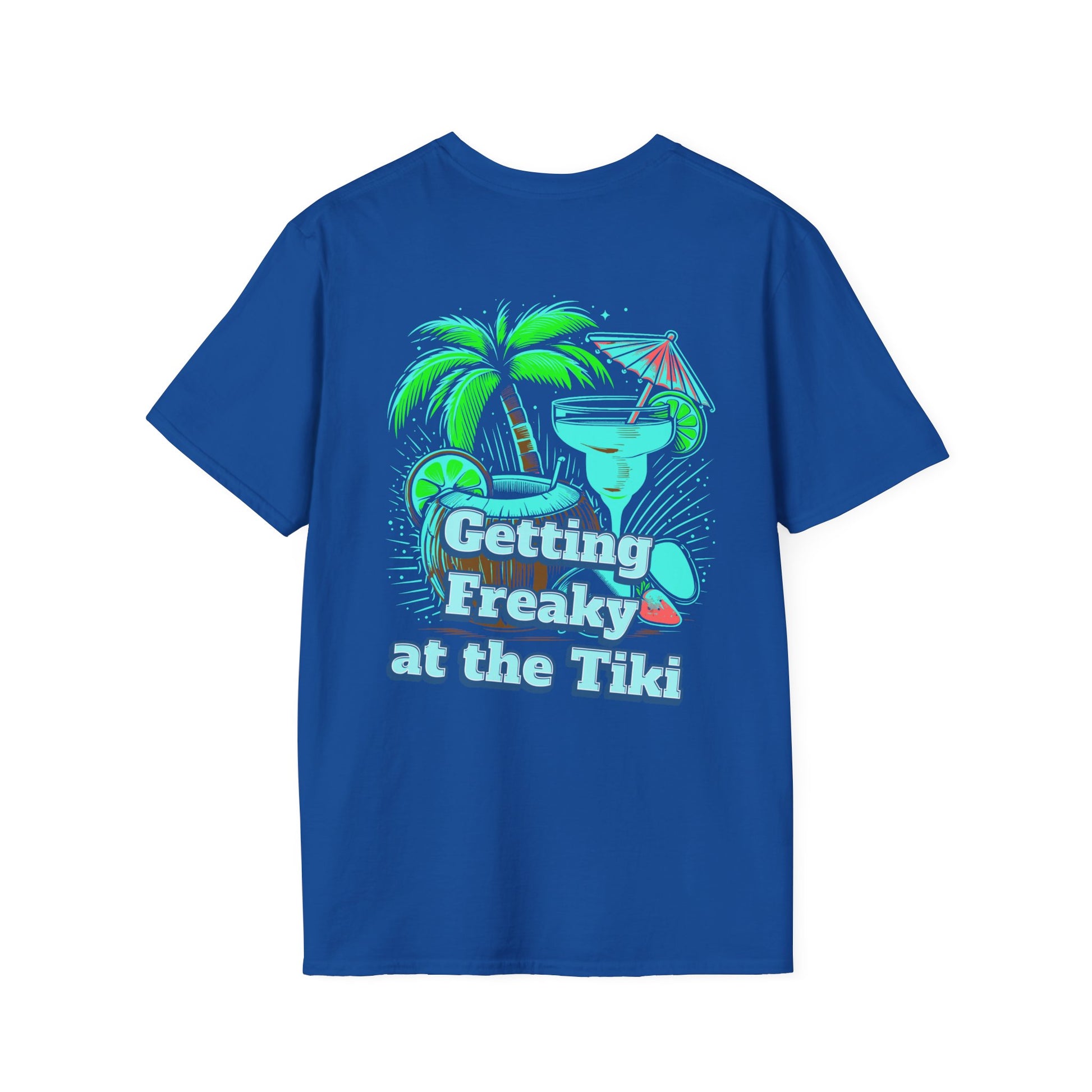 Getting Freaky at the Tiki Unisex Softstyle T-Shirt at Caribbean Rays