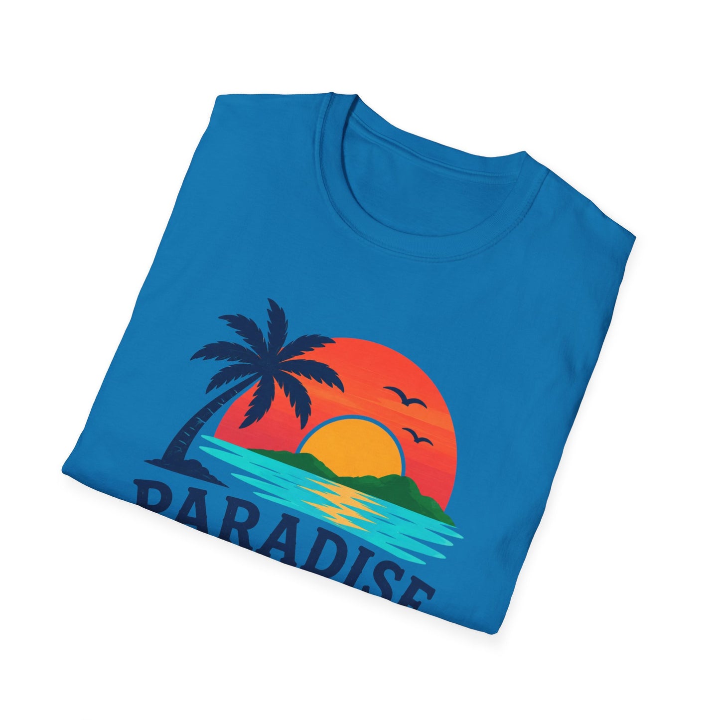 Paradise Found T‑Shirt — Retro Sunset Palm Beach Tee