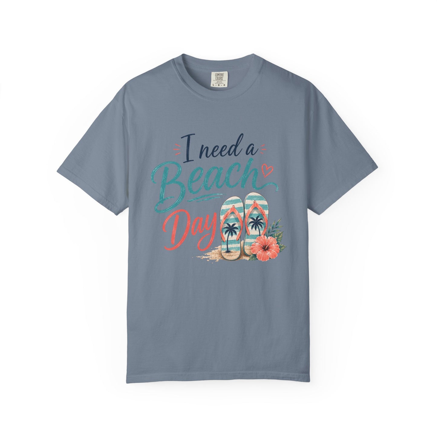 I Need a Beach Day T-Shirt – Women’s Summer Flip Flop Tropical Tee