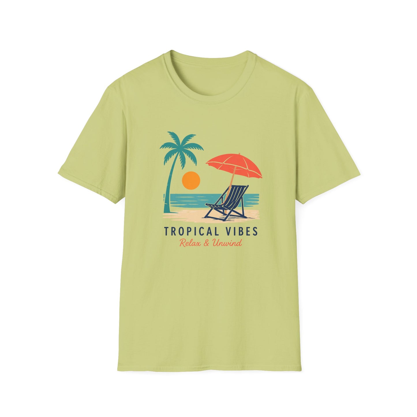 Tropical Vibes Beach Scene Tee (Relax & Unwind)